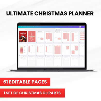 Ultimate PLR Christmas Planner | Editable & Printable | Includes That Girl Clipart | Works with GoodNotes & All Devices | Resell Rights Included